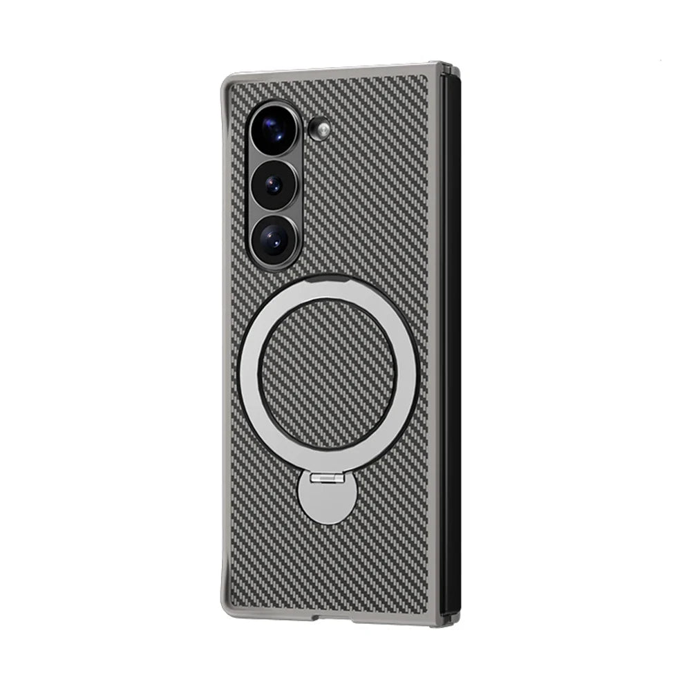 Magnetic Carbon-Texture Wireless Charging Case for Samsung Galaxy Z Fold Series