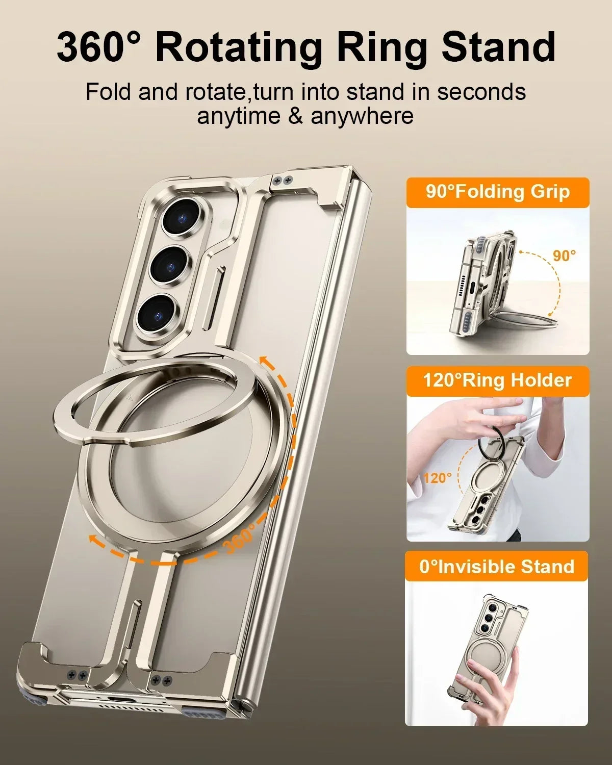 Z Fold 6 Frameless Aluminium Magnetic Protective Cover