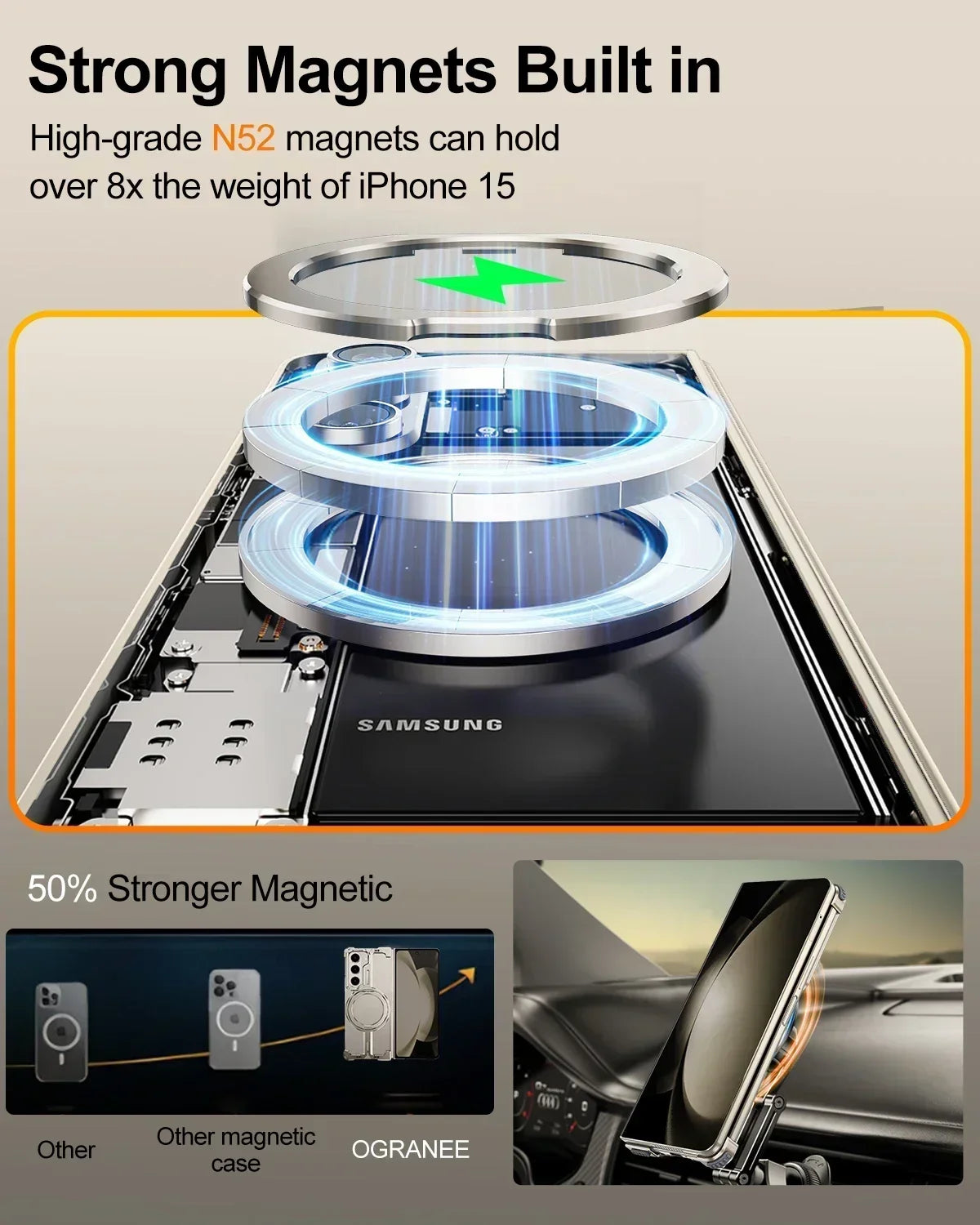Z Fold 6 Frameless Aluminium Magnetic Protective Cover