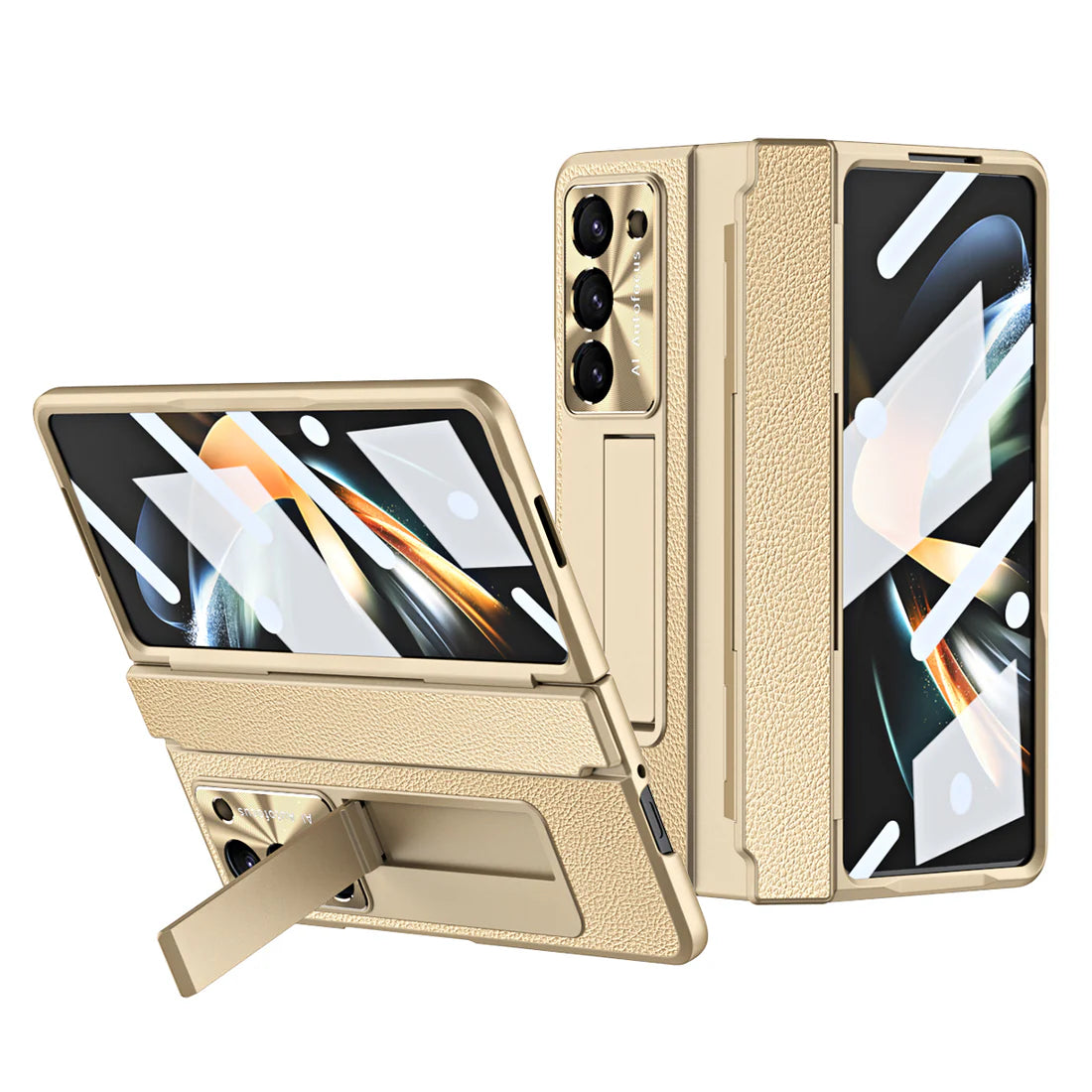 Plating Leather Texture Case for Samsung Galaxy Z Fold Series