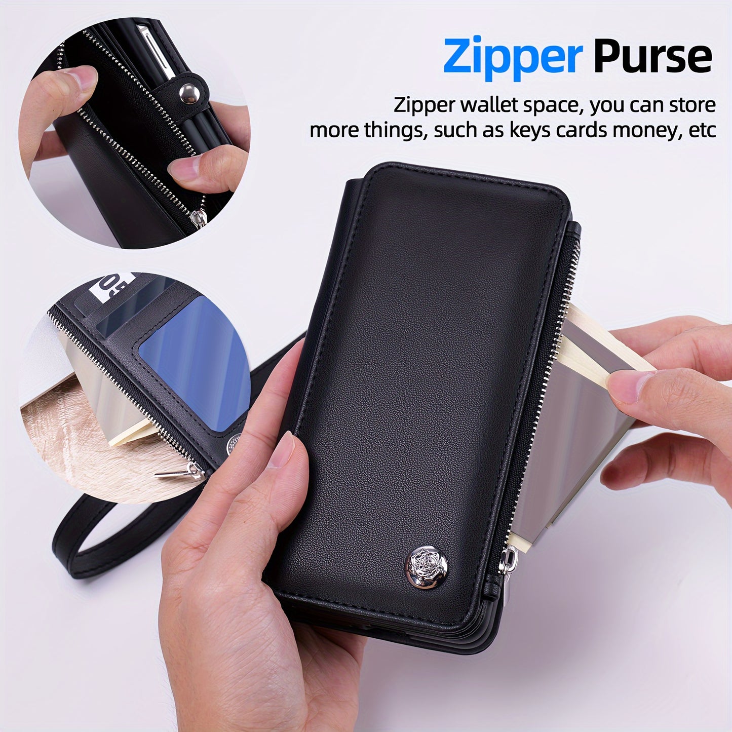 Z Fold 6 Wallet Case with S Pen Holder & Card Slots