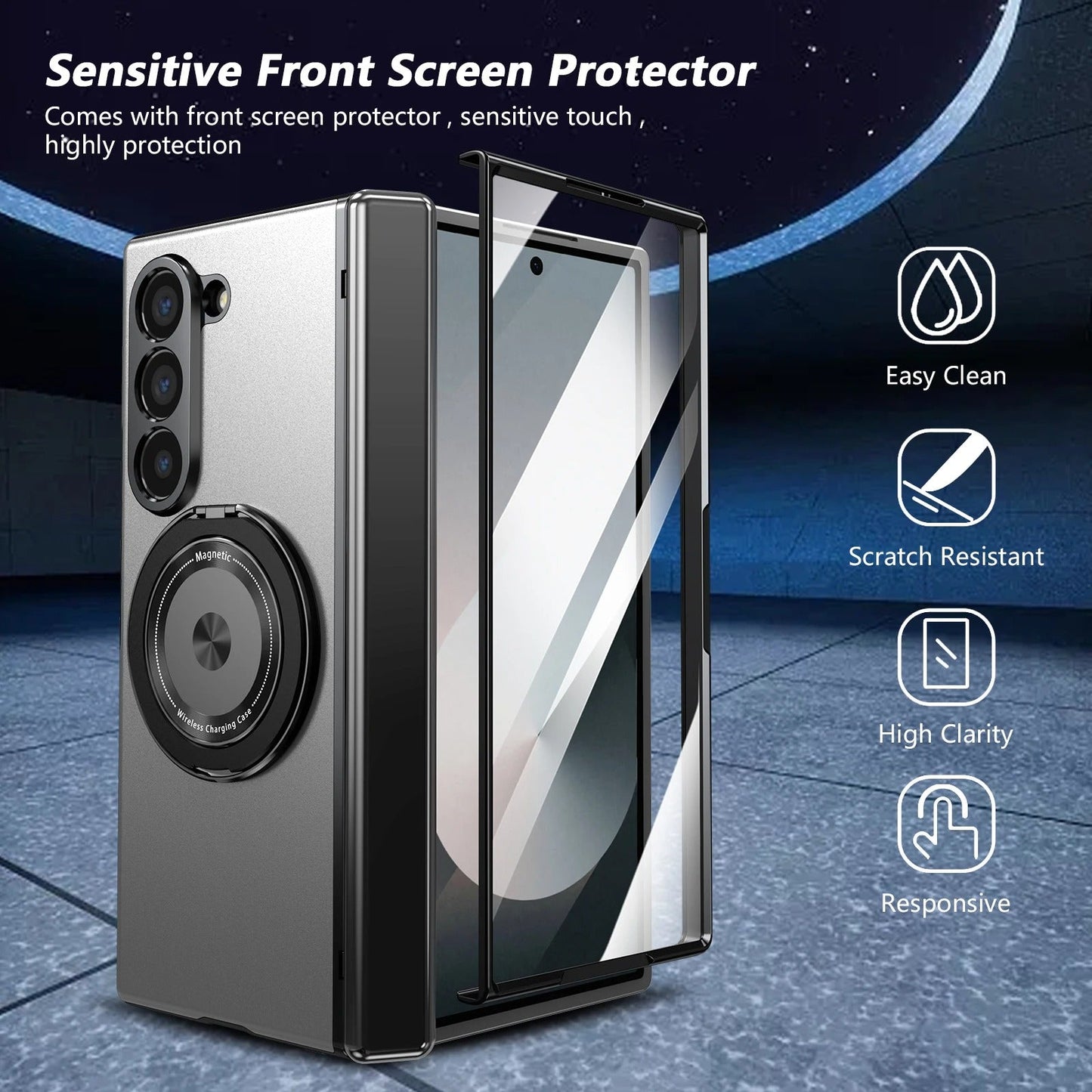 ArmorRing 360 MagSafe Case with Hinge Protection for Samsung Galaxy Z Fold 8 Ultra, 8 Wide, 7, 6, 5, 4