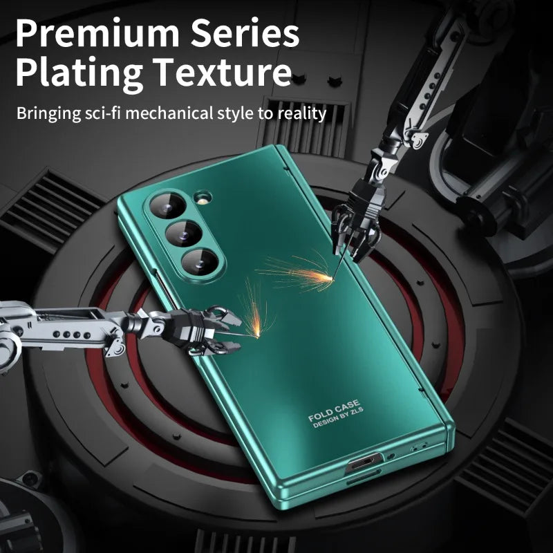 Z Fold 6 Electroplated Hard Shell Case with Hinge Protection