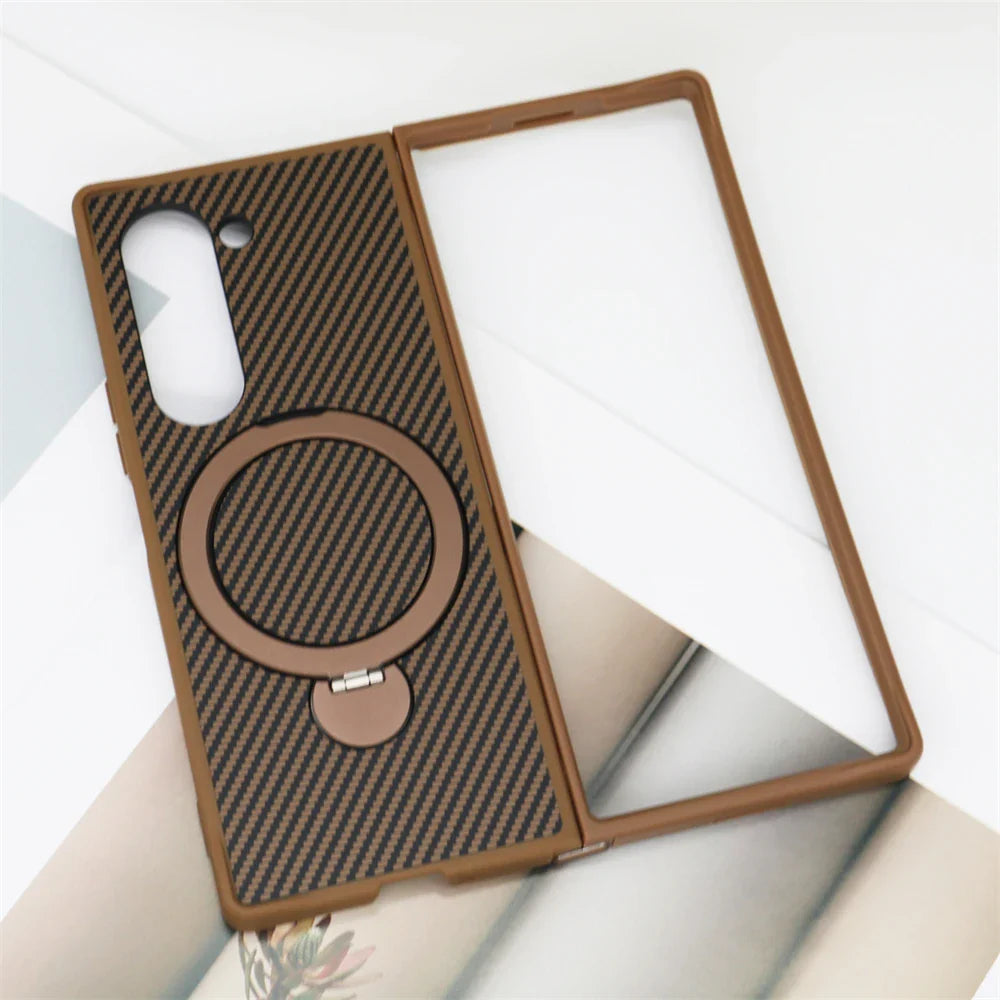 Magnetic Carbon-Texture Wireless Charging Case for Samsung Galaxy Z Fold Series