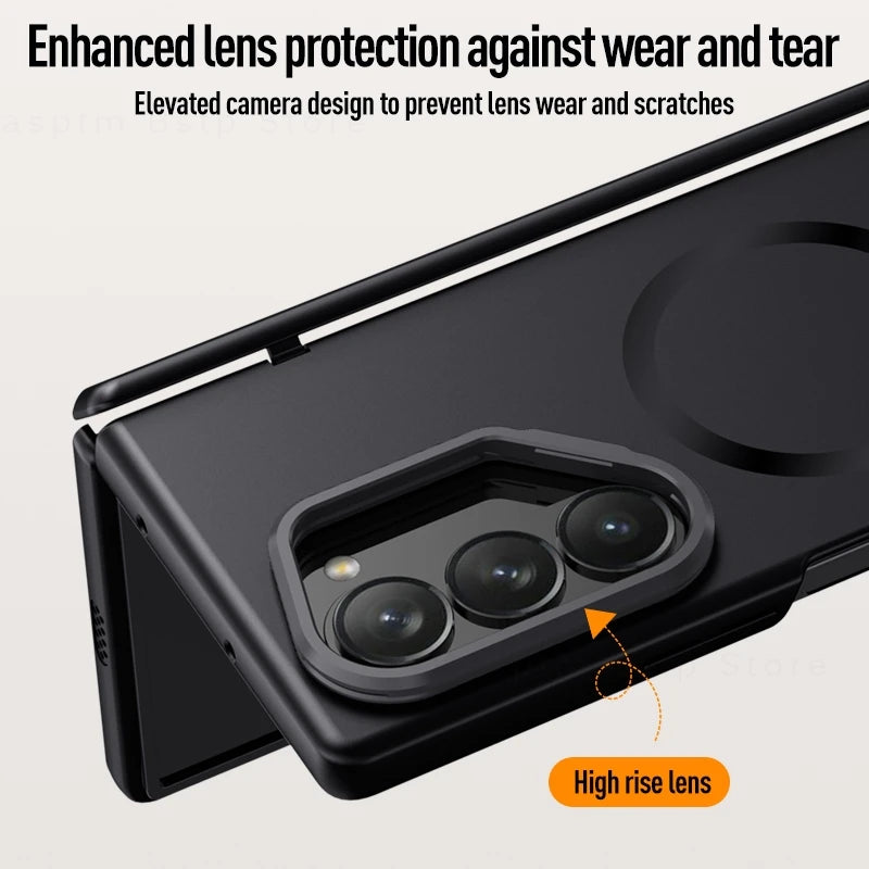 Z Fold 6 Magnetic Folding Shockproof Armor Case with Lens Holder