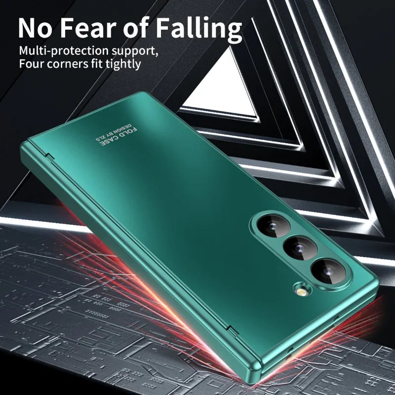 Z Fold 6 Electroplated Hard Shell Case with Hinge Protection