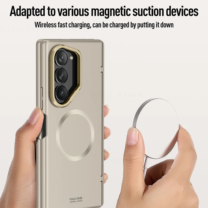 Z Fold 6 Magnetic Folding Shockproof Armor Case with Lens Holder