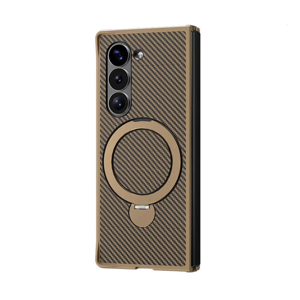 Magnetic Carbon-Texture Wireless Charging Case for Samsung Galaxy Z Fold Series