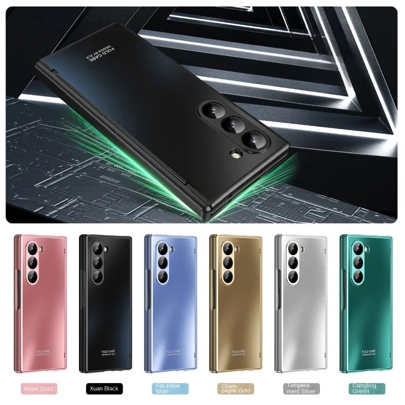 Z Fold 6 Electroplated Hard Shell Case with Hinge Protection