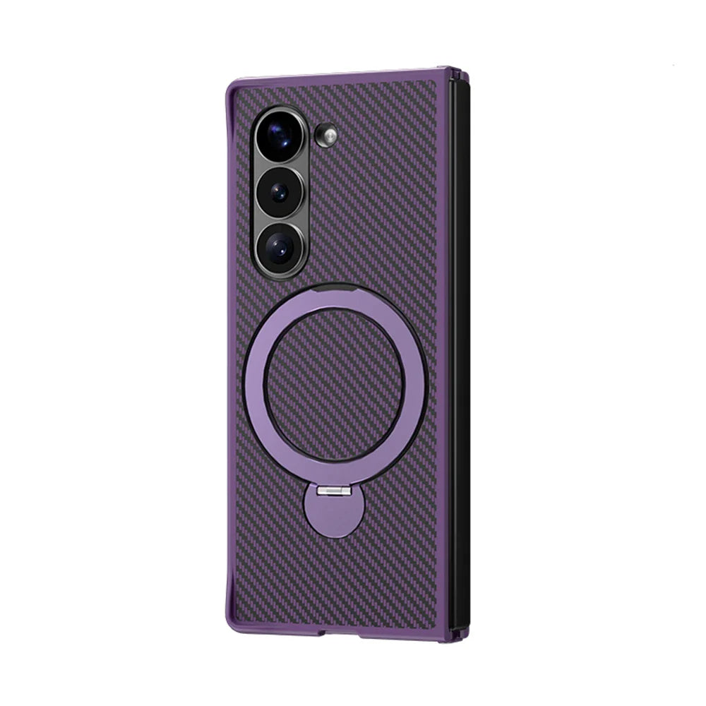 Magnetic Carbon-Texture Wireless Charging Case for Samsung Galaxy Z Fold Series