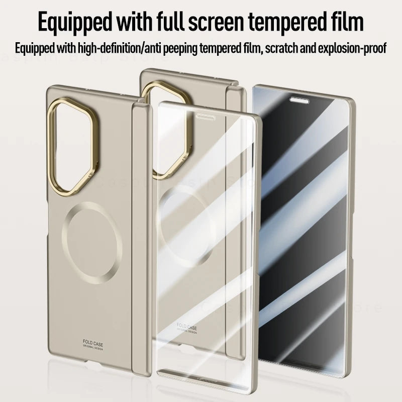 Z Fold 6 Magnetic Folding Shockproof Armor Case with Lens Holder