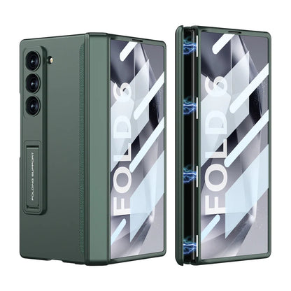 Z Fold 6 Magnetic Hinge Case with Stand & Matte Protective Cover