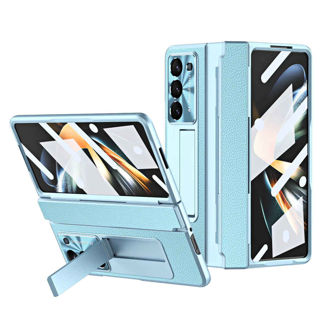 Plating Leather Texture Case for Samsung Galaxy Z Fold 5