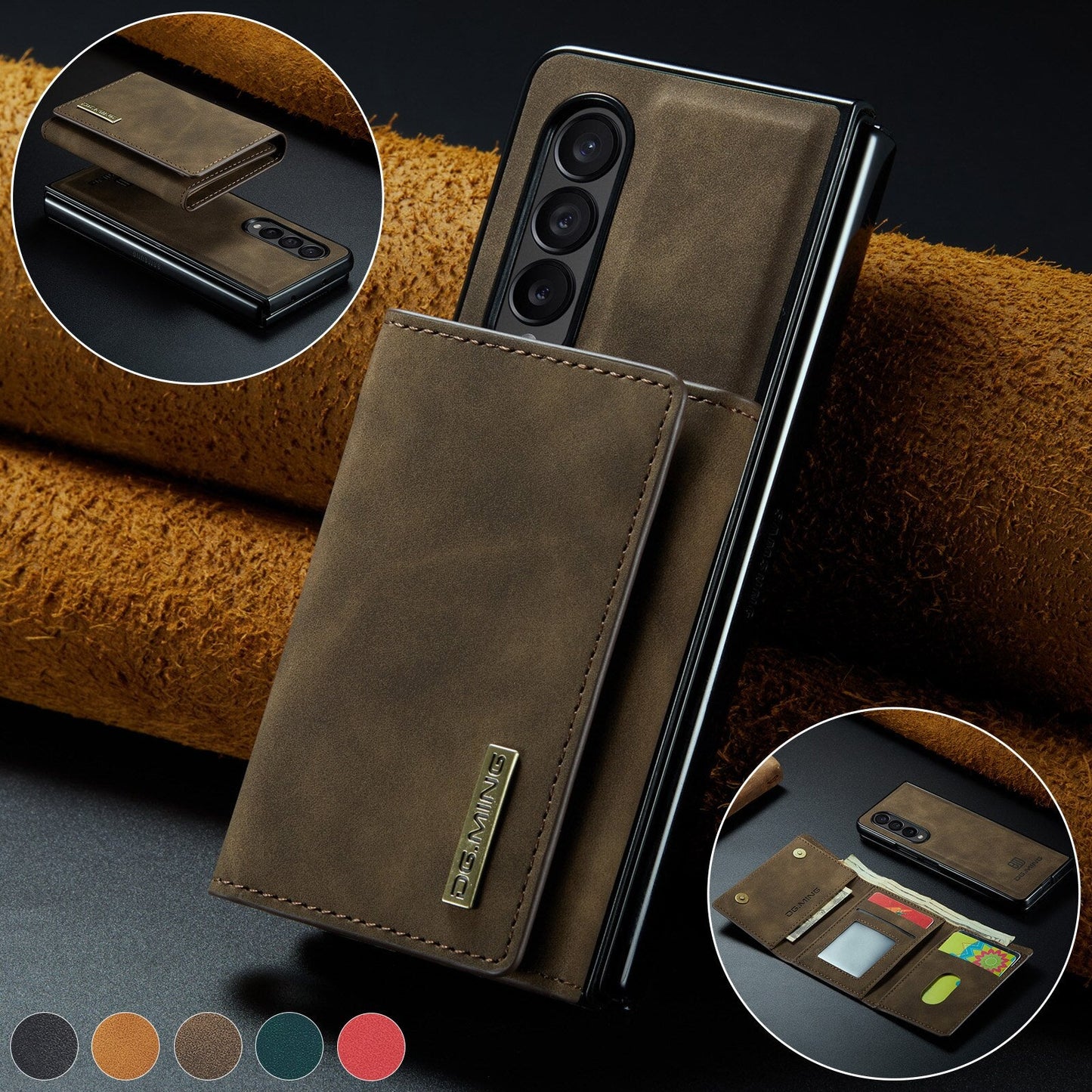 Retro 2-in-1 Luxury Leather Phone Case for Samsung Galaxy Z Fold 5