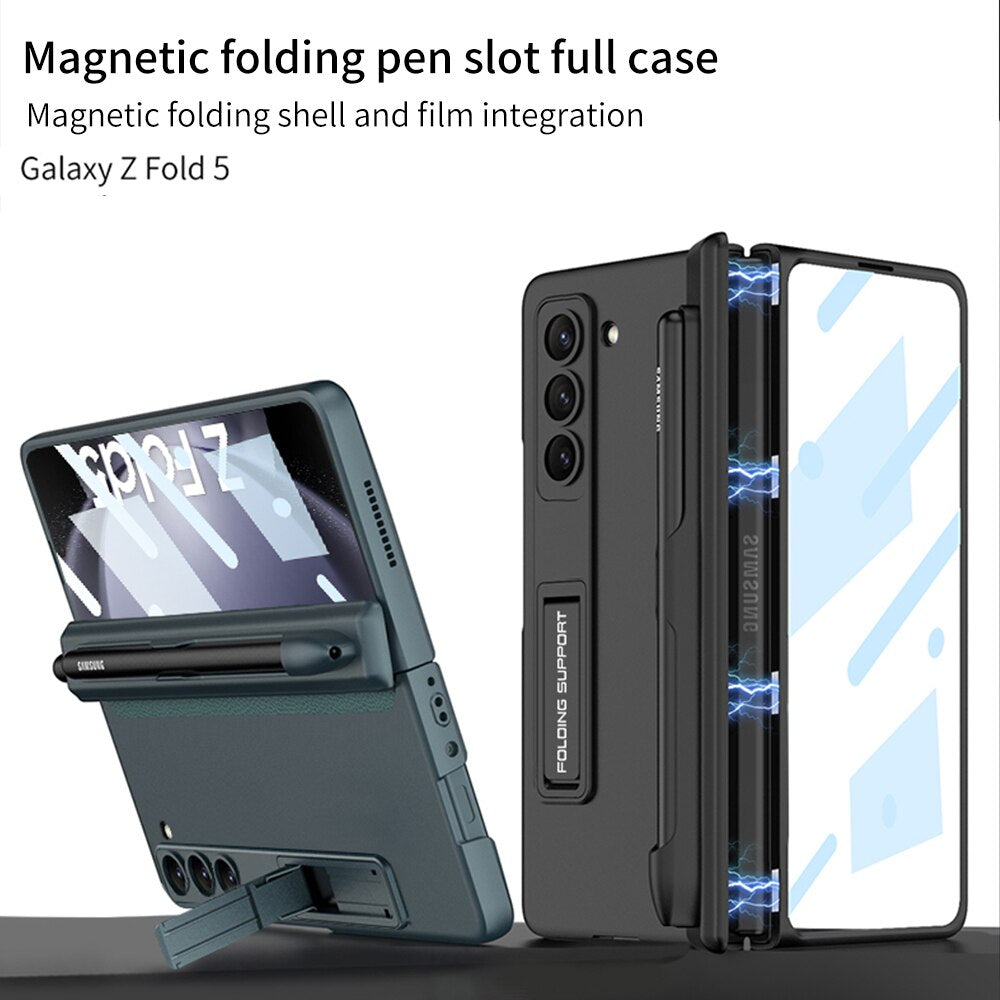 Magnetic Shockproof Matte Case With Bracket & Pen Holder