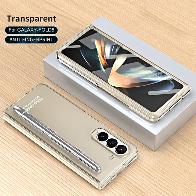 Electroplated PC Case with Pen Slot and Screen Protector For Samsung Galaxy Z Fold 5