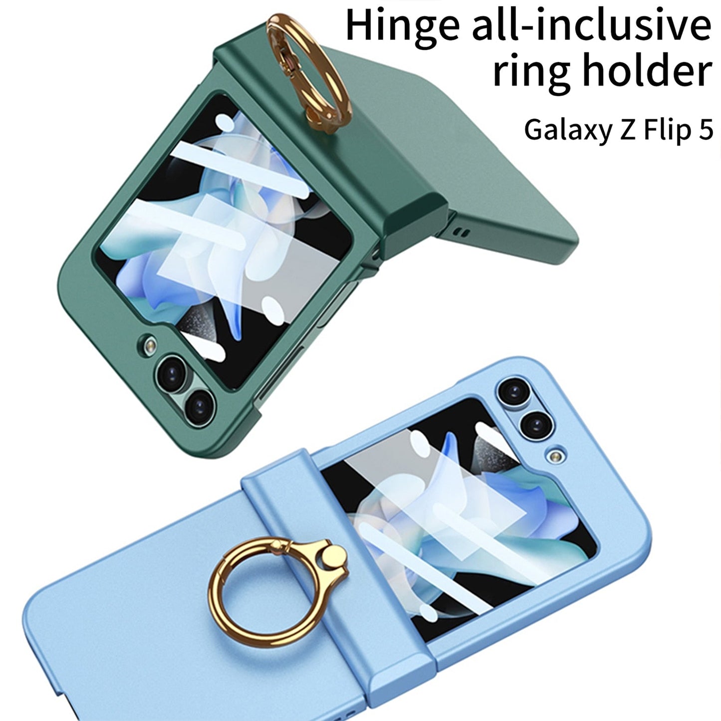 Ultra-Thin Matte Ring Bracket Case for Samsung Galaxy Z Flip 5