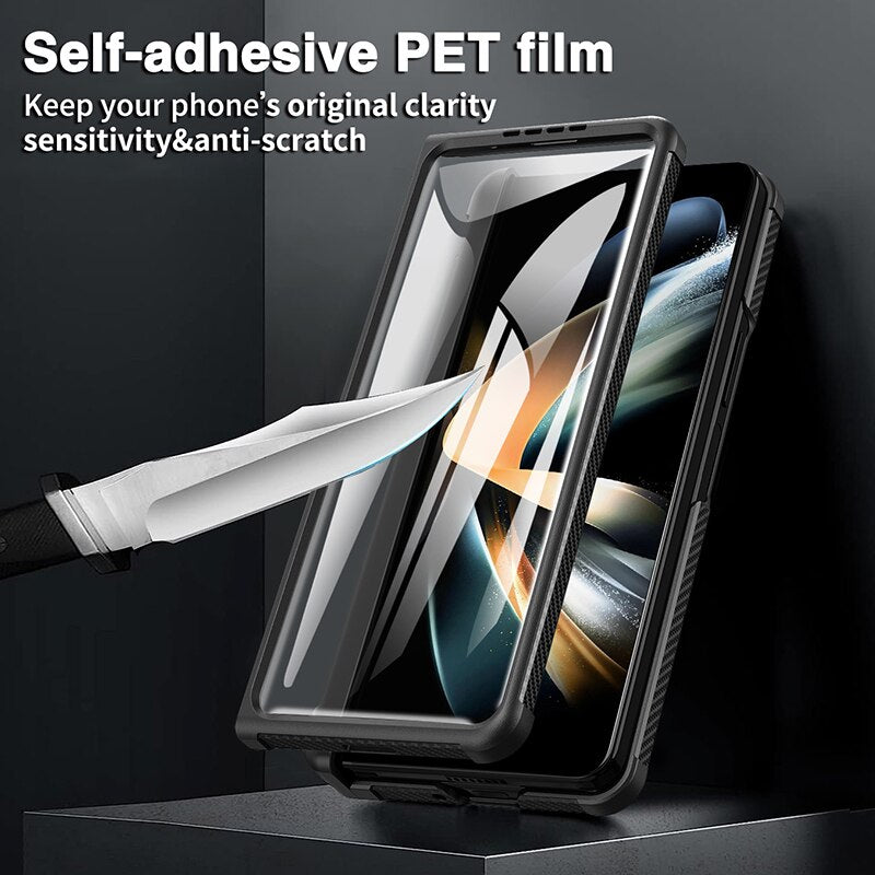 Slide Lens Case with Metal Ring Holder for Samsung Galaxy Z Fold 5