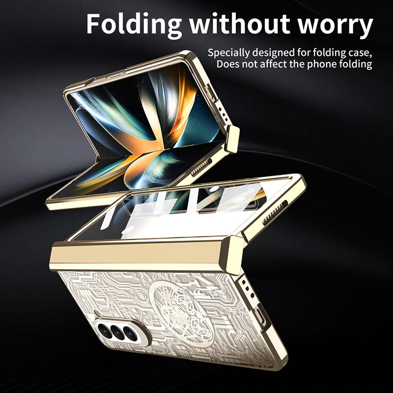Mechanical Hinge Star Plating Case for Samsung Galaxy Z Fold 5