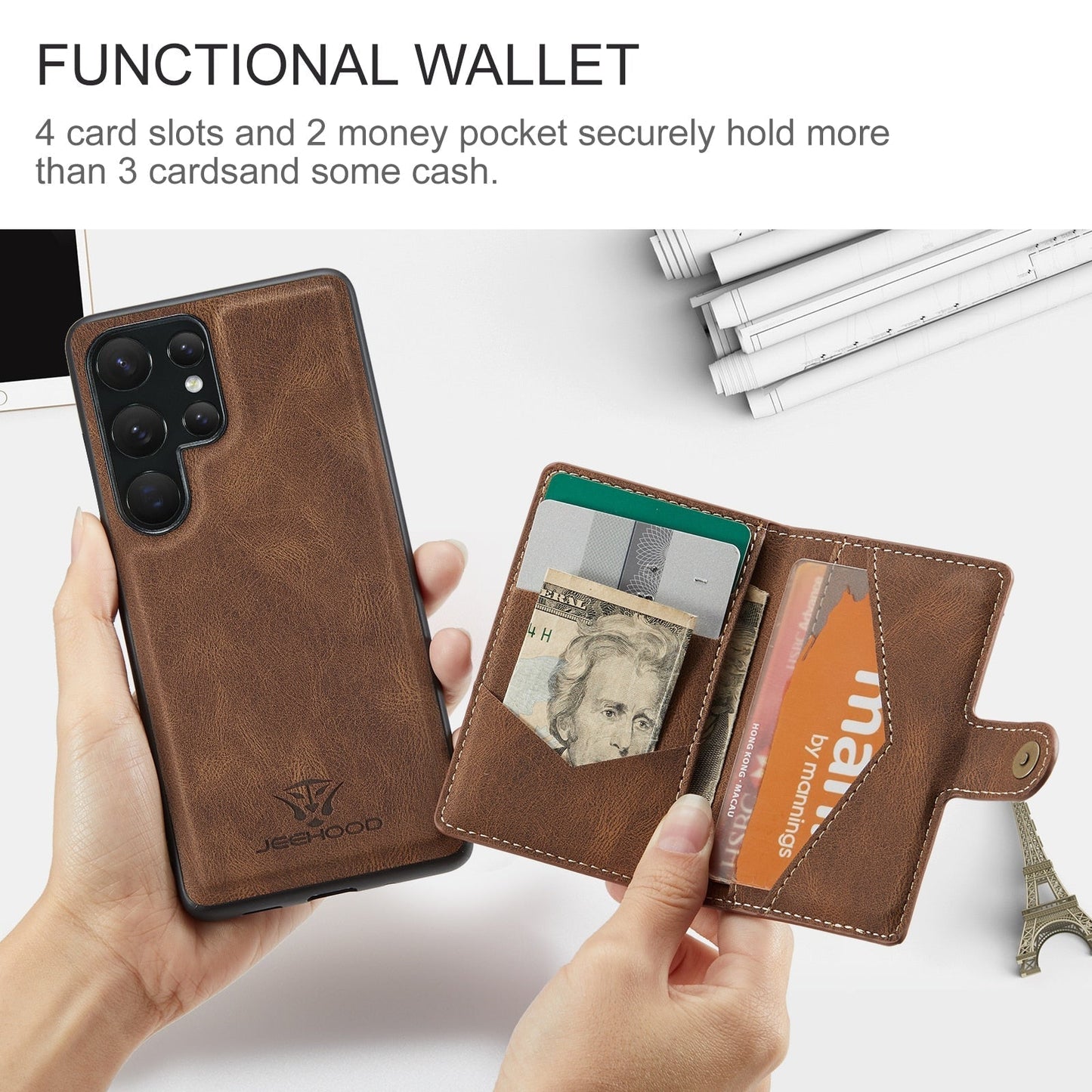 Magnetic Leather Wallet Case - S23 Series