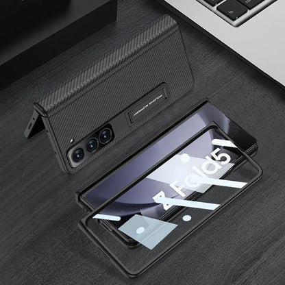 Elegant Matte Leather Shockproof Case for Galaxy Z Fold 5