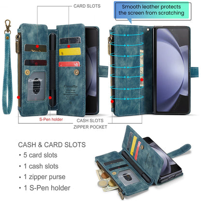Leather Zipper Wallet Case for Samsung Galaxy Z Fold 5