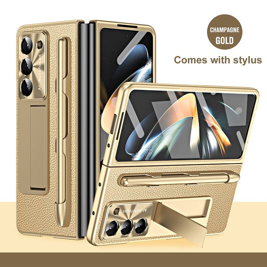 Lychee Leather Stand Case For Samsung Galaxy Z Fold 5