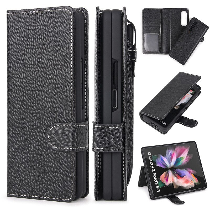 Separable Pen Card Slot Wallet Case