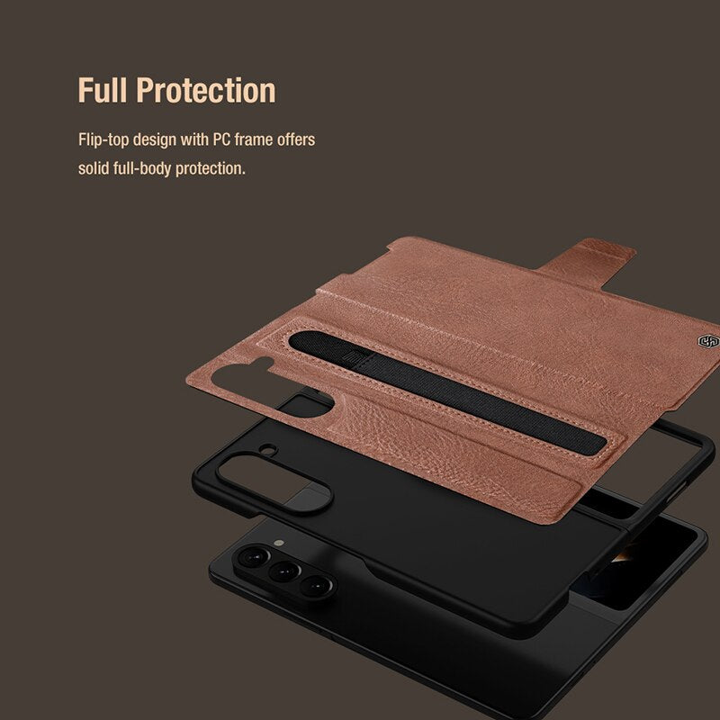 Luxury Leather Business Case for Samsung Galaxy Z Fold 5