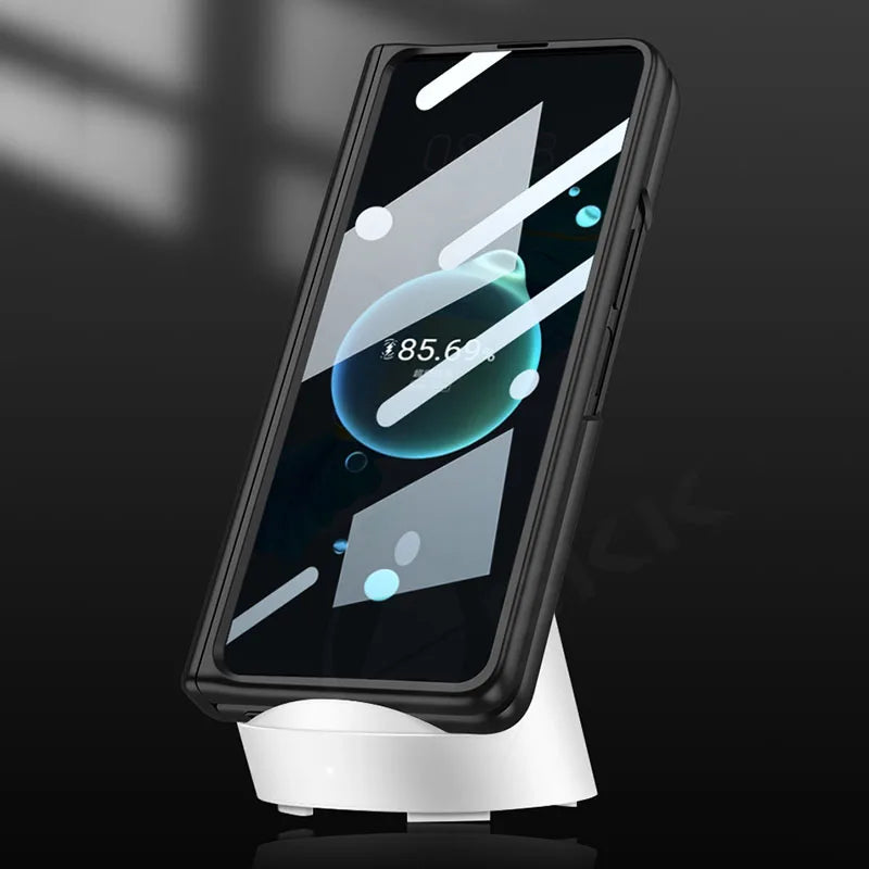 Elegant Matte Leather Shockproof Case for Galaxy Z Fold 5