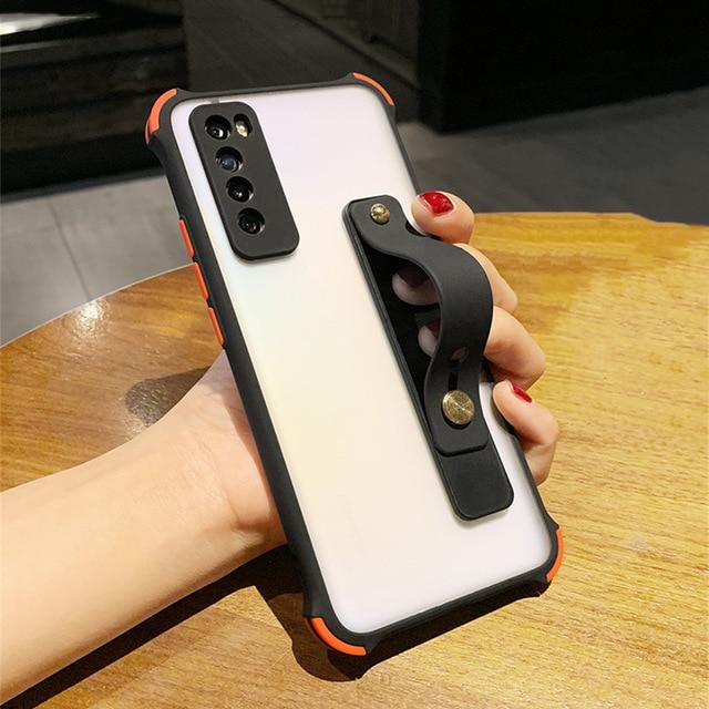 Luxury Matte Stand Holder Clear Phone Case