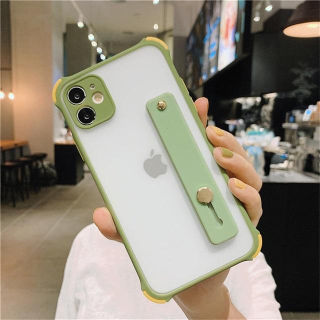 Luxury Matte Stand Holder Clear Phone Case