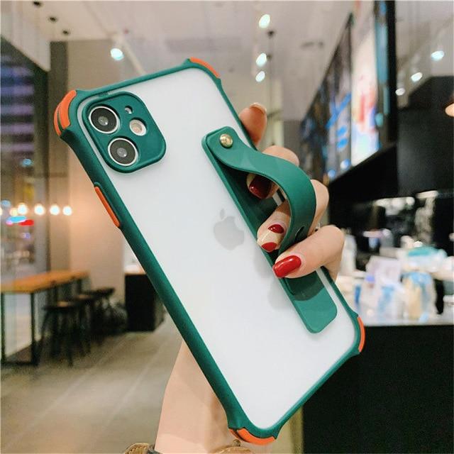 Luxury Matte Stand Holder Clear Phone Case