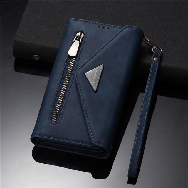 Zipper Leather Case Diagonal Wallet