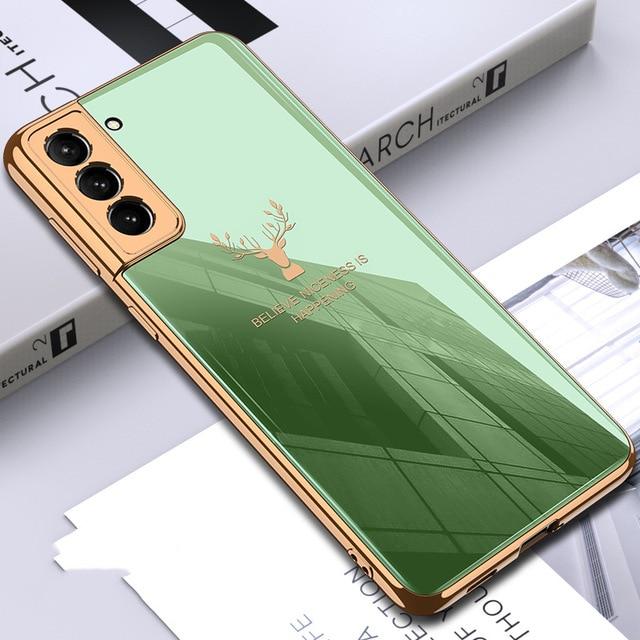 Deer Patterned Tempered Glass Case