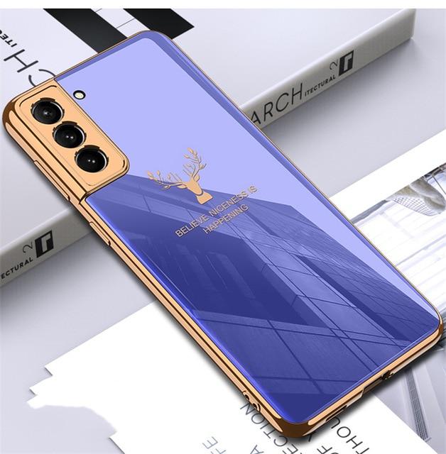 Deer Patterned Tempered Glass Case